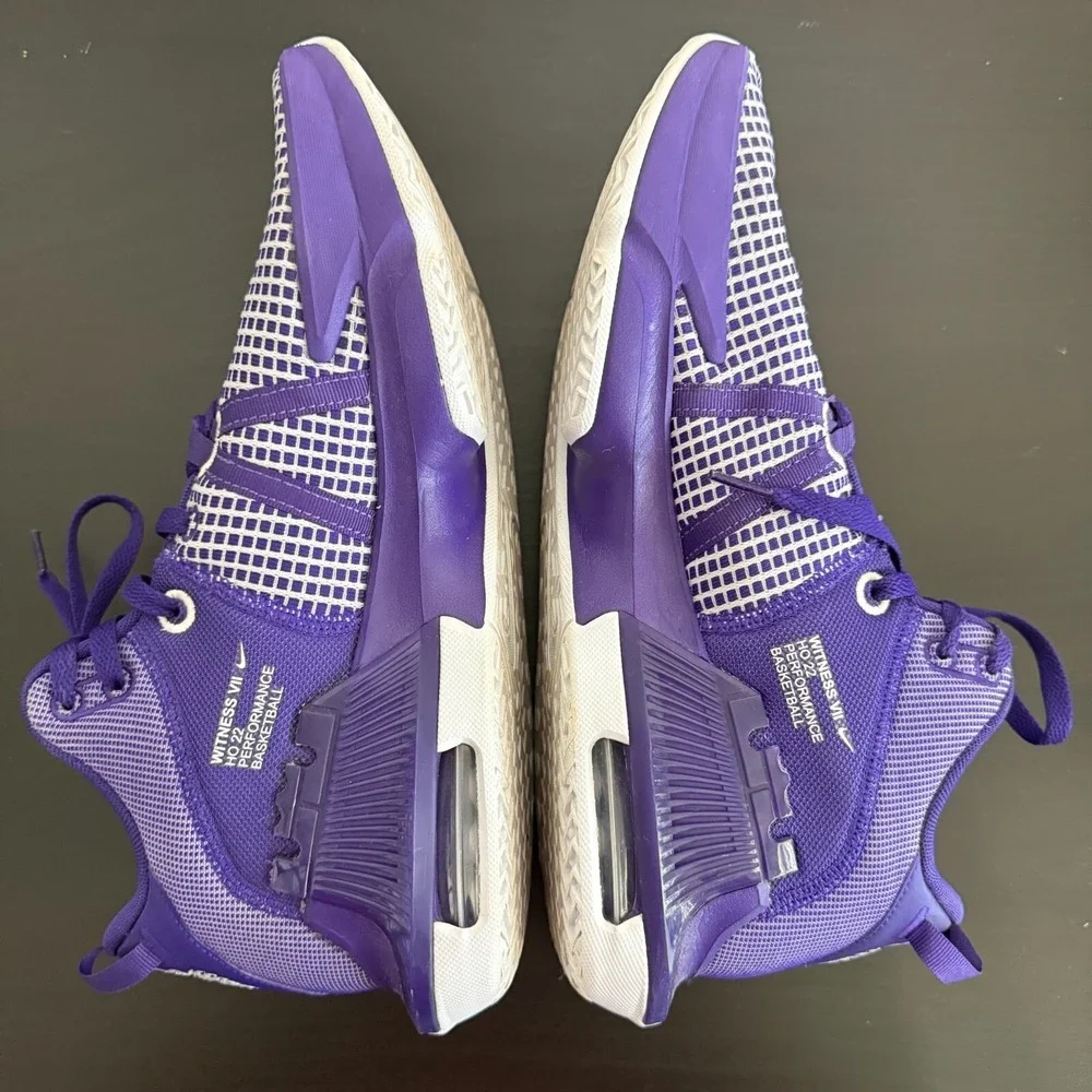 Nike Lebron Witness Vii Sneakers Mens 12 Purple White Lace-Up Running Shoes‎